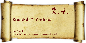 Knoskó Andrea névjegykártya